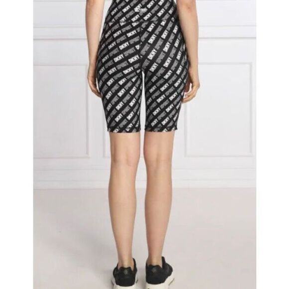 DKNY SPORT - NWT - L Sz XS High-Waist Logo Cycling Shorts. Slim Fit w/Pockets - Picture 4 of 16